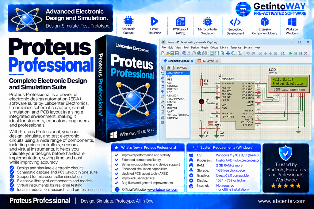 Proteus Professional 9.2 SP1 Proteus Professional Pre-Activated