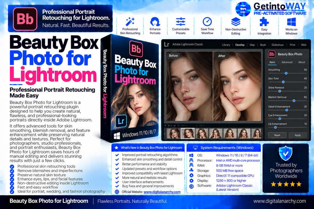 Beauty Box Photo 6.0.2 for Lightroom Beauty Box Photo for Photoshop Pre-Activated