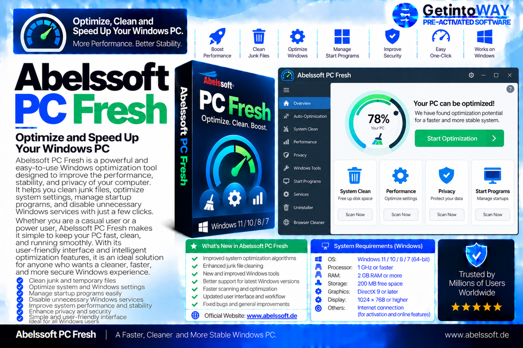 Abelssoft PC Fresh 2026 12.03.76494 Abelssoft PC Fresh Pre-Activated