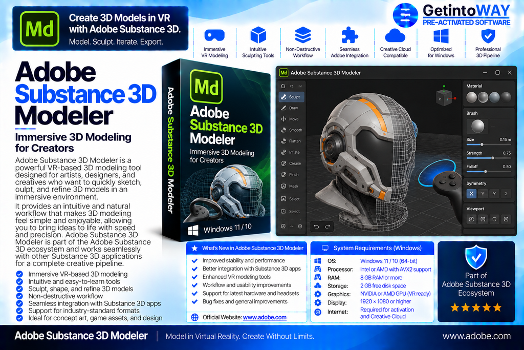 Adobe Substance 3D Modeler 1.22.8 Adobe Substance 3D Modeler Pre-Activated