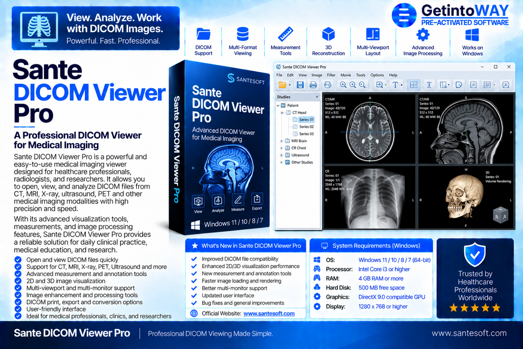 Sante DICOM Viewer Pro 14.5 Sante DICOM Viewer Pro Pre-Activated
