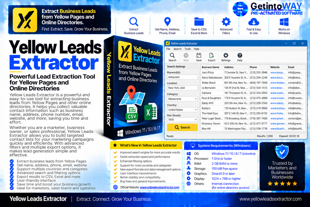 Yellow Leads Extractor 9.3.8 Yellow Leads Extractor Pre-Activated