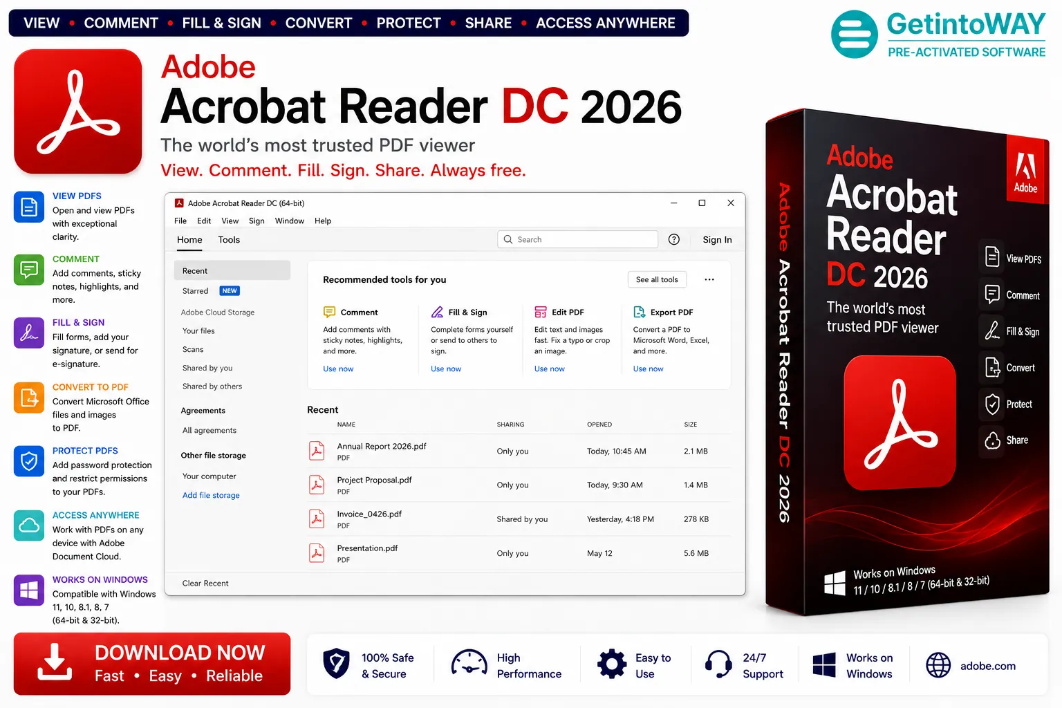 Adobe Acrobat Reader DC 2026.002.21869 Adobe Acrobat Reader DC Pre-Activated