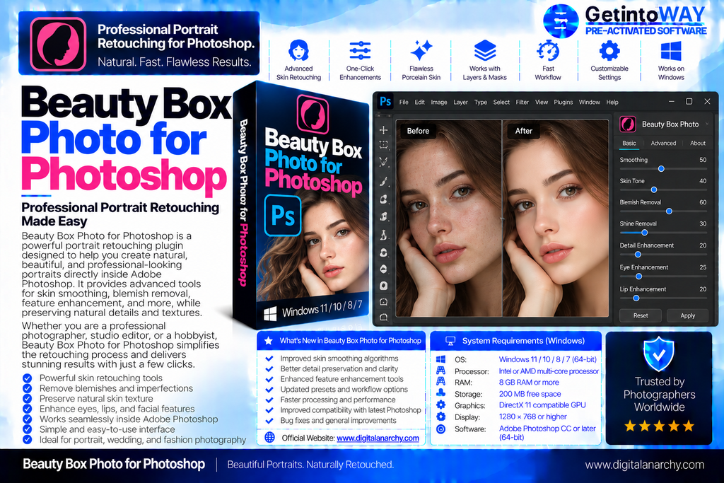 Beauty Box Photo 6.5 for Photoshop Beauty Box Photo for Photoshop Pre-Activated
