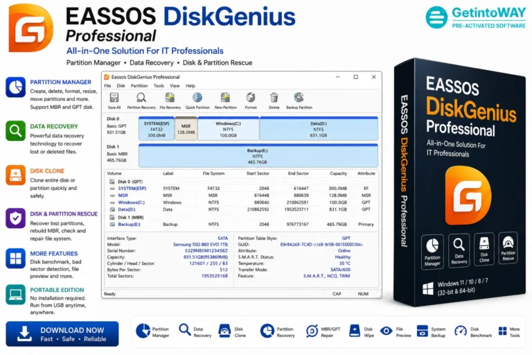 EASSOS DiskGenius Professional Pre-Activated
