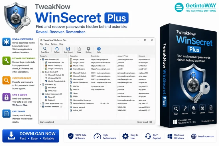 Download TweakNow WinSecret Pre-Activated
