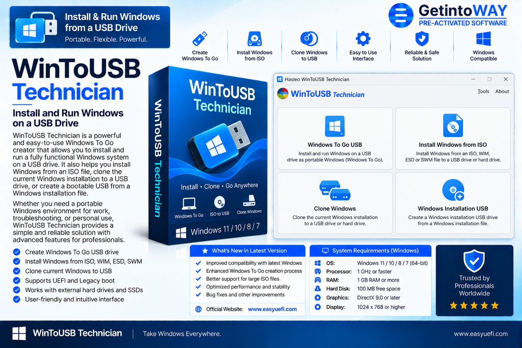 WinToUSB Technician Pre-Activated