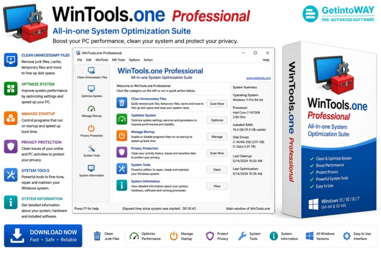 Download WinTools.one Professional full version (pre-activated)