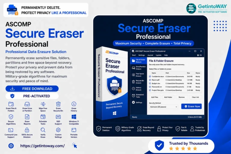 ASCOMP Secure Eraser Professional Pre-Activated