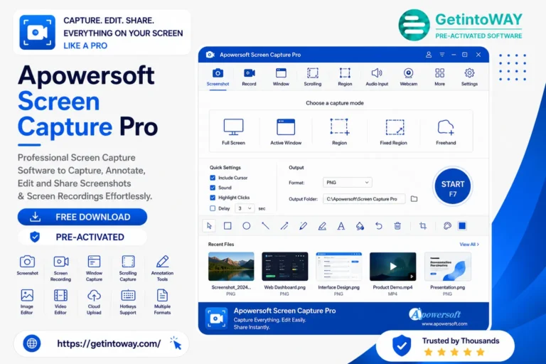 Apowersoft Screen Capture Pro Pre-Activated