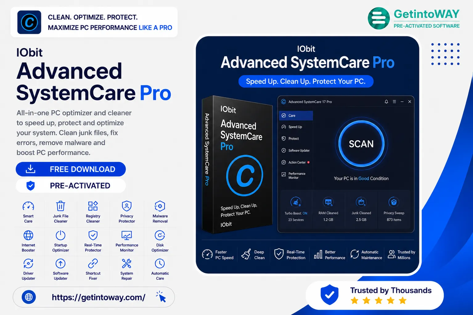IObit Advanced SystemCare Pro 19.5.0.231 Advanced SystemCare Pro Pre-Activated
