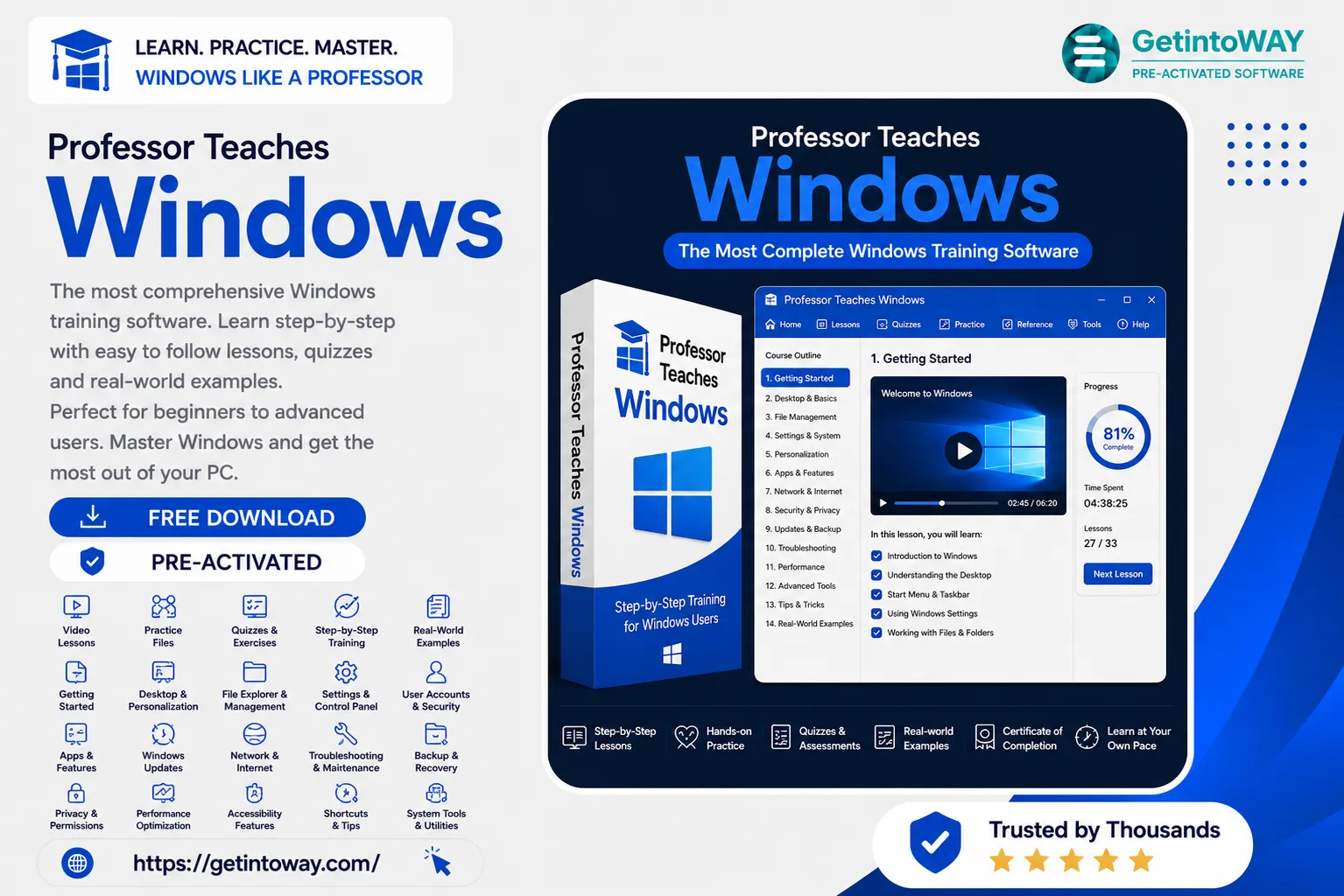 Professor Teaches Windows 11 v5.1 Professor Teaches Windows Pre-Activated