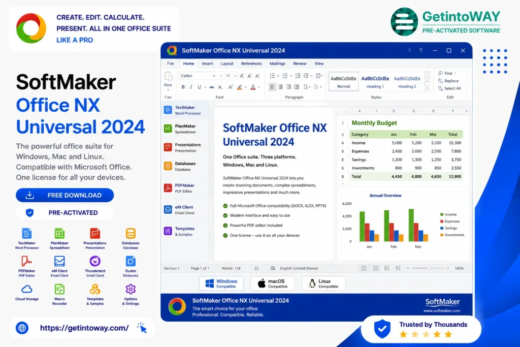 SoftMaker Office NX Universal 2024 Rev S1504.0918 SoftMaker Office NX Universal 2024 Pre-Activated