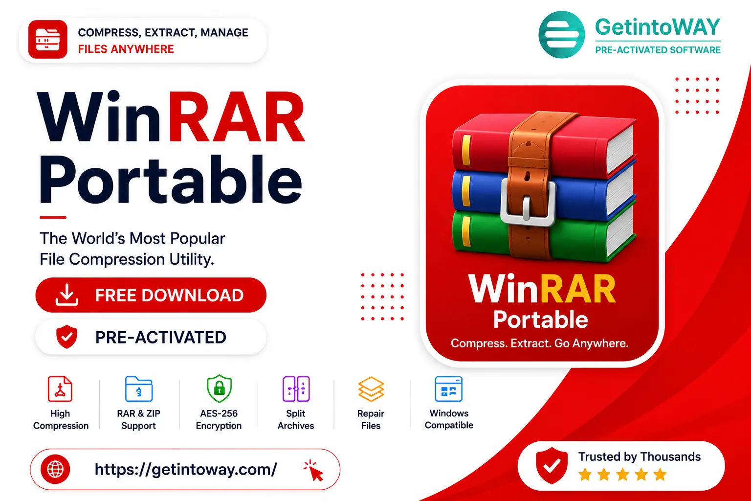 WinRAR 7.23 Final Portable WinRAR Portable Pre-Activated