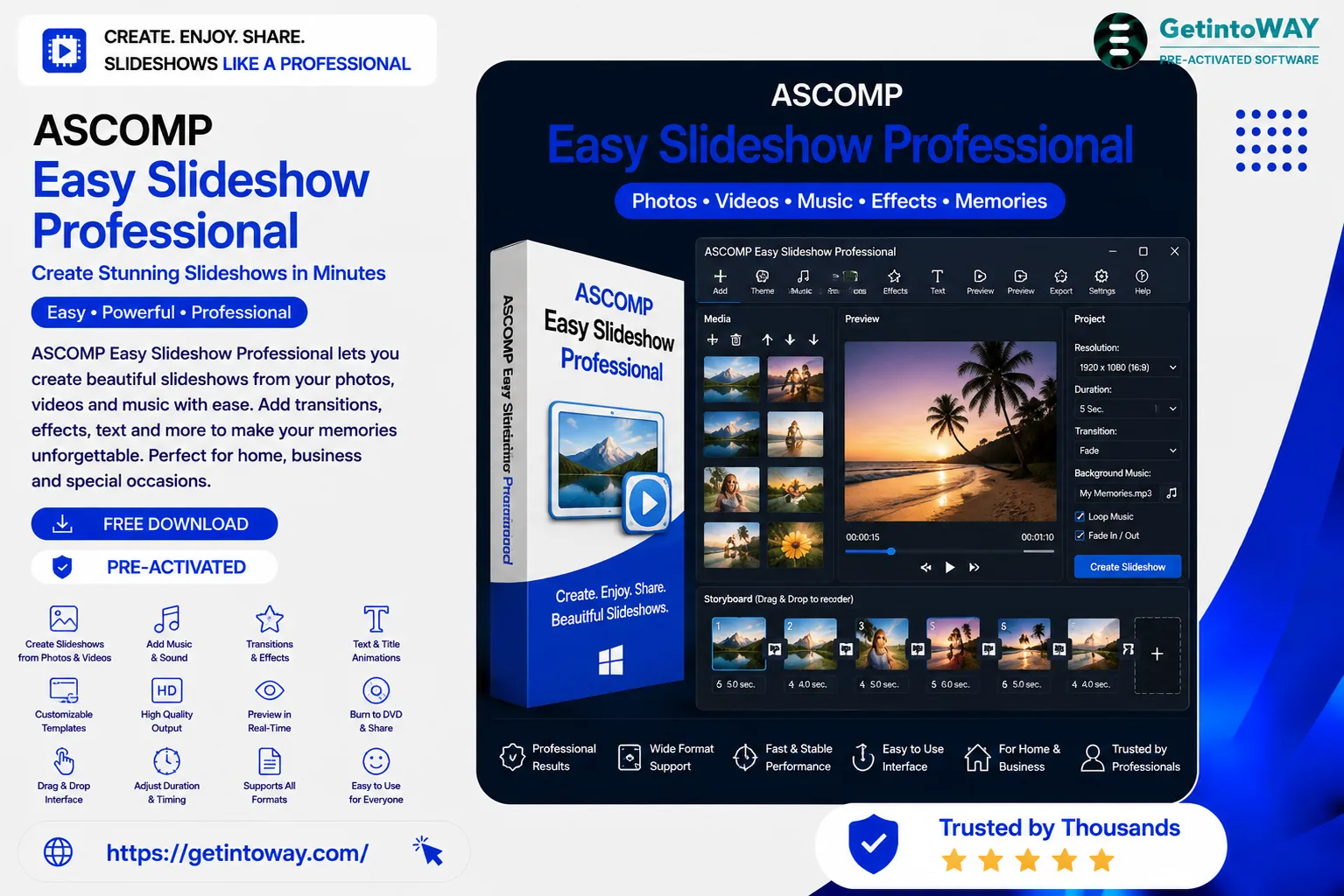 ASCOMP Easy Slideshow Professional 2.104 ASCOMP Easy Slideshow Professional Pre-Activated