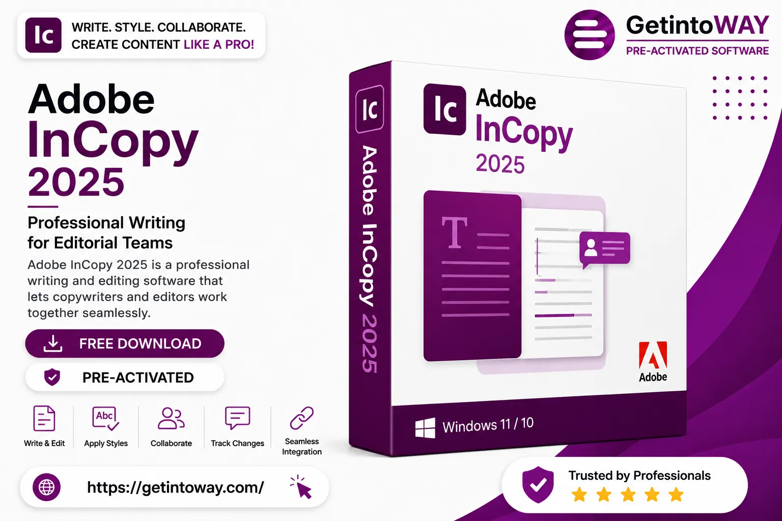 Adobe InCopy 2025 20.5.5 Adobe InCopy Pre-Activated