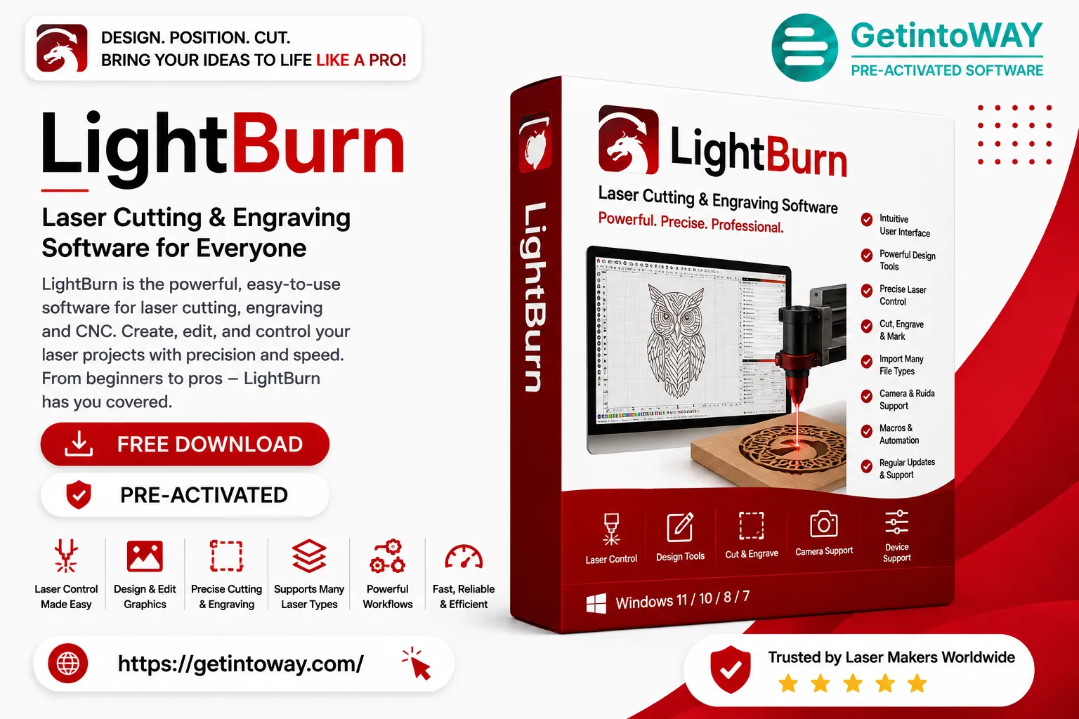 LightBurn 2.1.04 LightBurn Pre-Activated