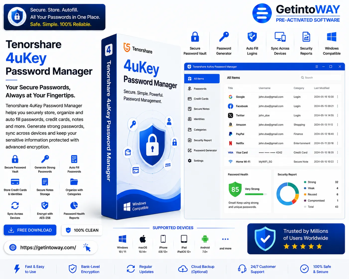 Tenorshare 4uKey Password Manager 2.0.10.3 Tenorshare 4uKey Password Manager Pre-Activated