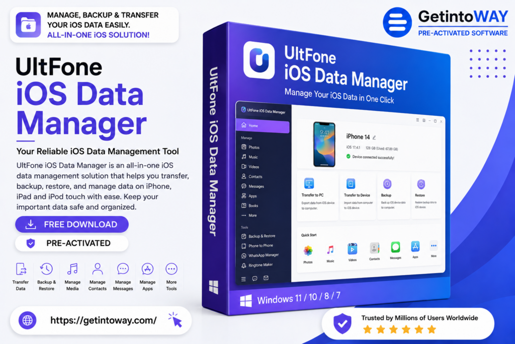 UltFone iOS Data Manager 9.6.0.14 UltFone iOS Data Manager Pre-Activated