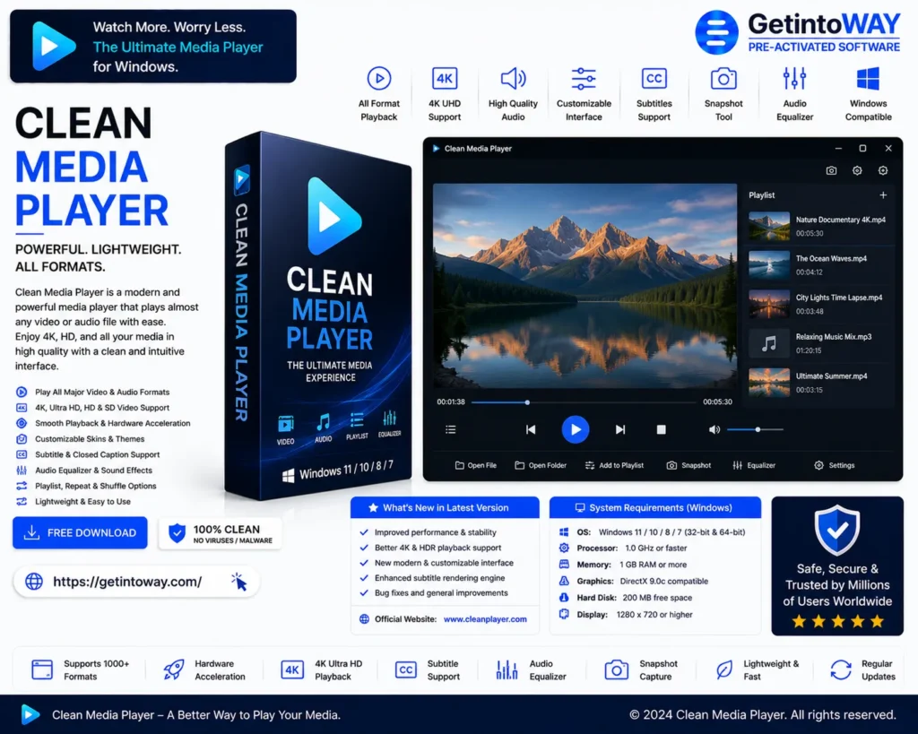 Clean Media Player Pre-Activated