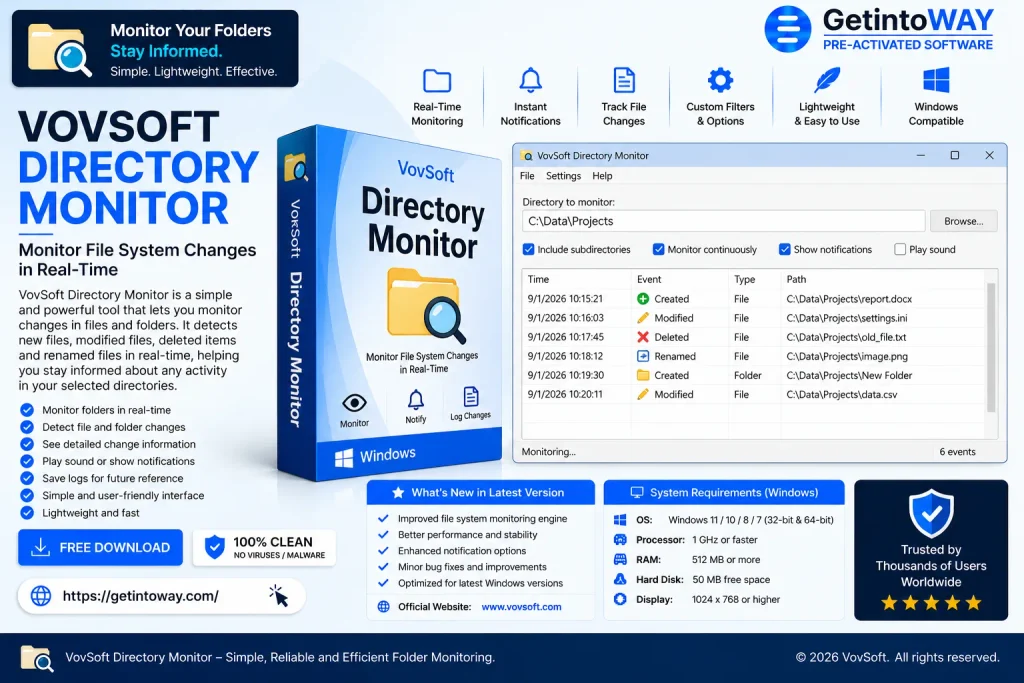 VovSoft Directory Monitor 2.2 | GetintoWAY