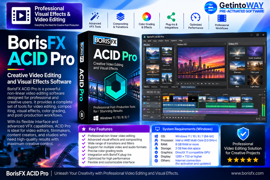 BorisFX ACID Pro Pre-Activated