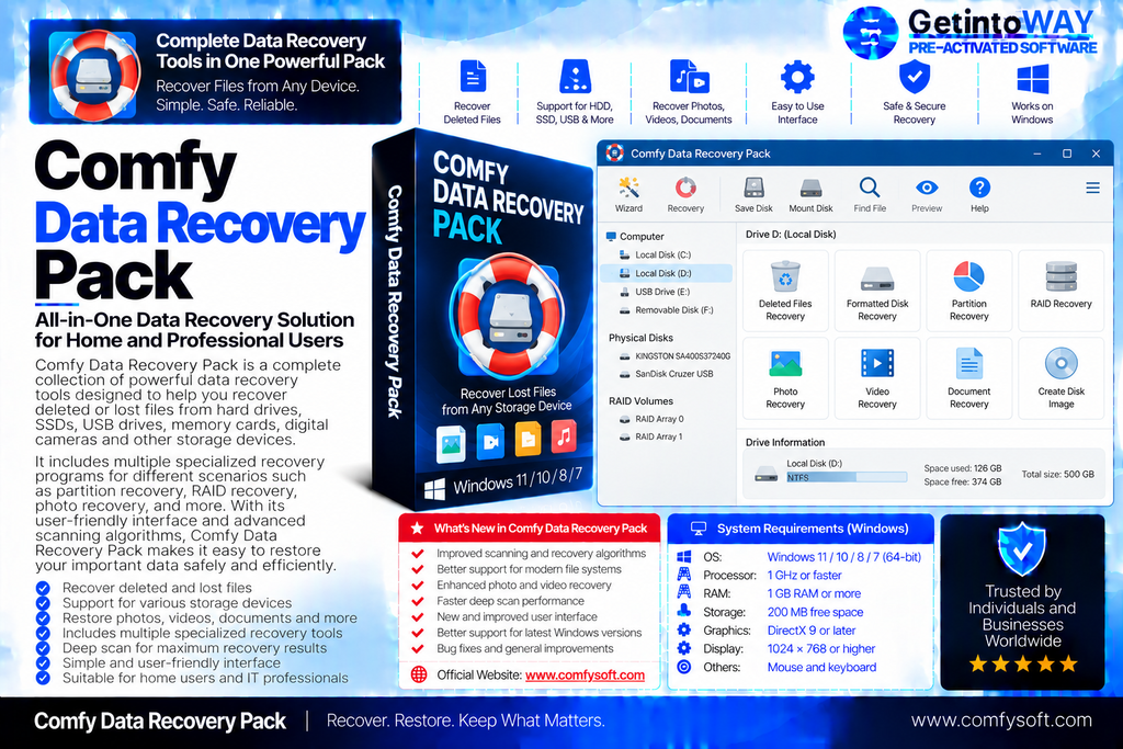 Comfy Data Recovery Pack Pre-Activated