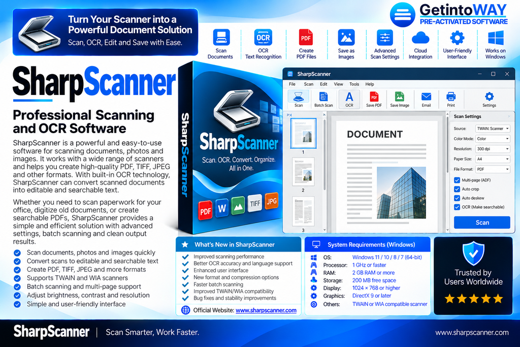 SharpScanner  Pre-Activated
